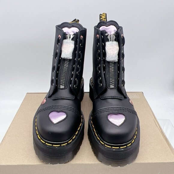 Dr. Martens Sinclair Boots Heart Quad Platform Women's US 7 Zipper Pink Purple - Picture 6 of 13
